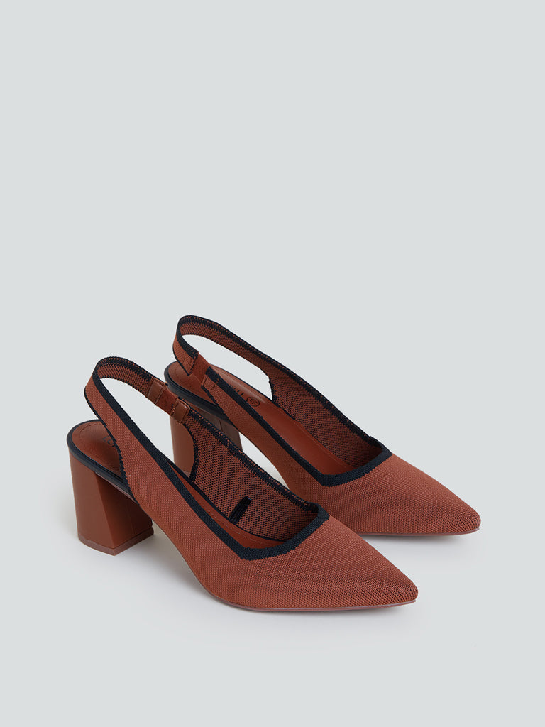 LUNA BLU Brown Sling Back Heels